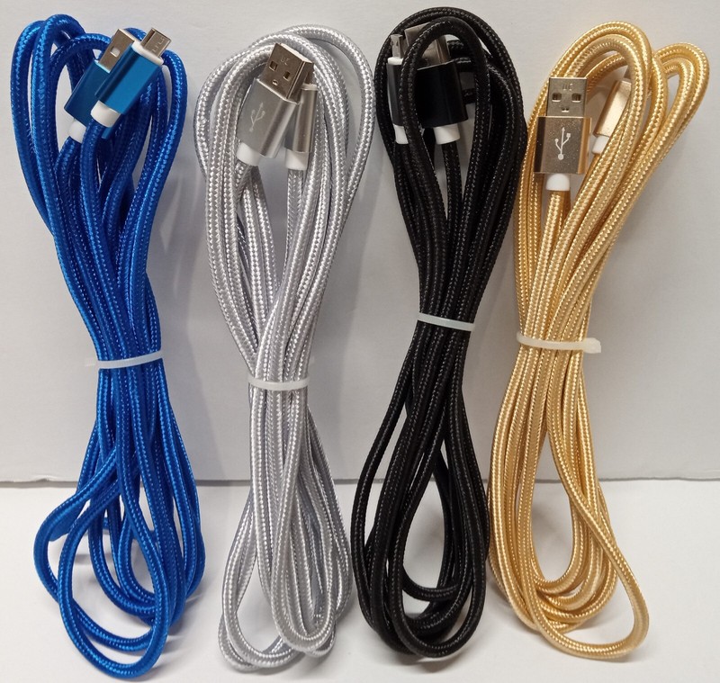 Lot of 4 Cable for Micro 10 Ft. Assorted Colors…………………………3B1