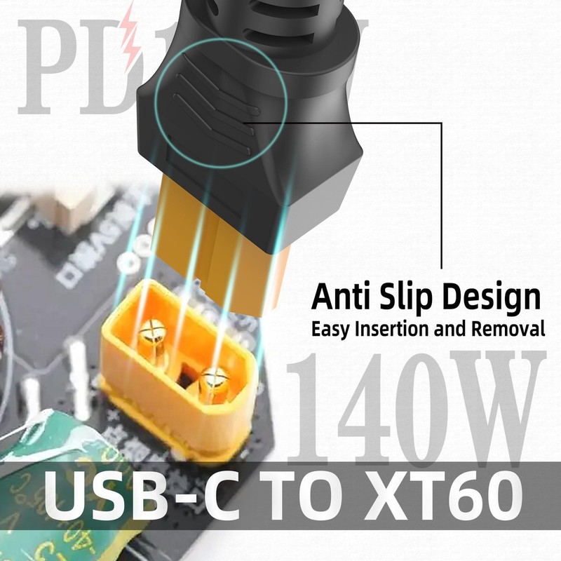 140W USB C to XT60 Fast Charging Power Cord, SC100 Protocol XT60 Female to Ty... gallery