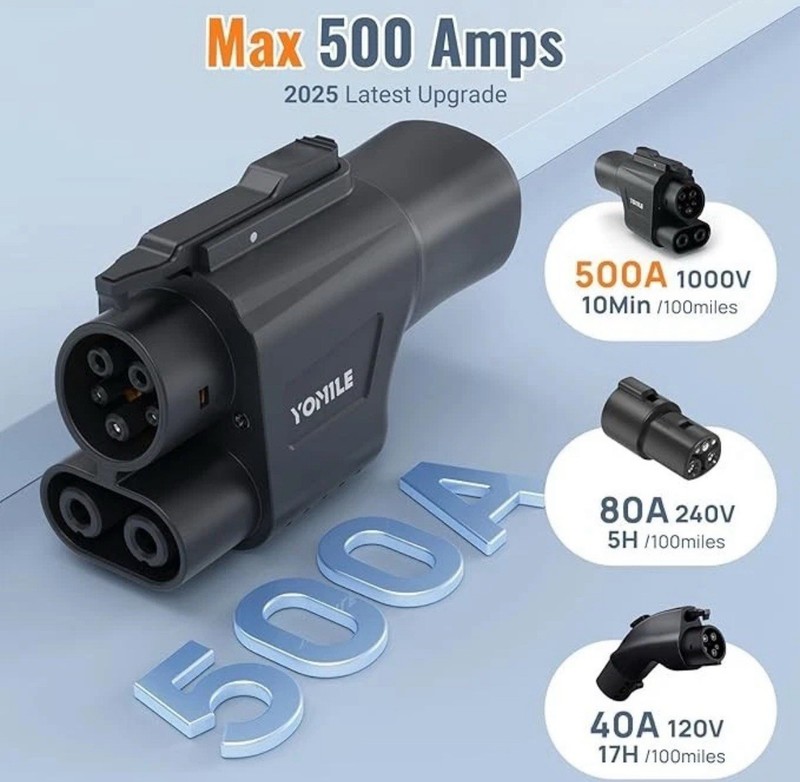 NACS to CCS1 EV Charging Adapter, Tesla Supercharger, Ford, Rivian, GM, New gallery