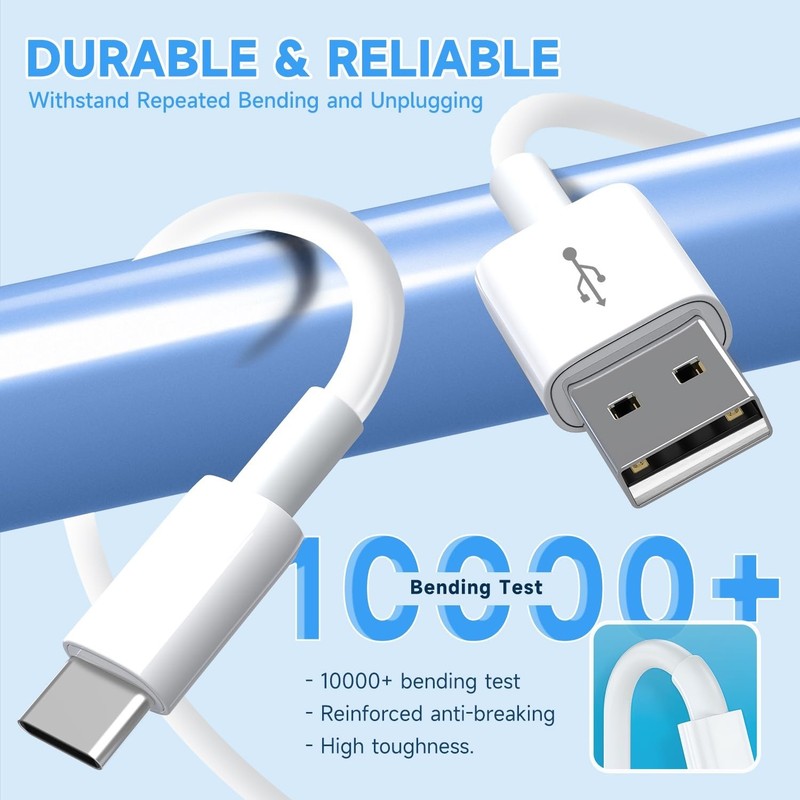 10ft USB A to C Cable - Durable Charging & Data Sync for All Devices gallery