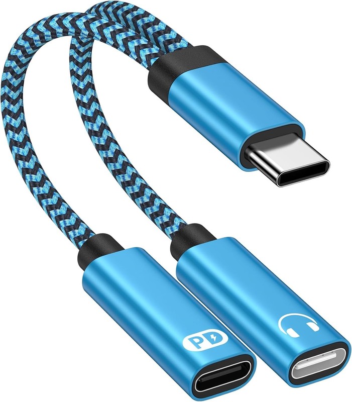 60W USB C Splitter 2in1 Samsung Headphone Charger Adapter