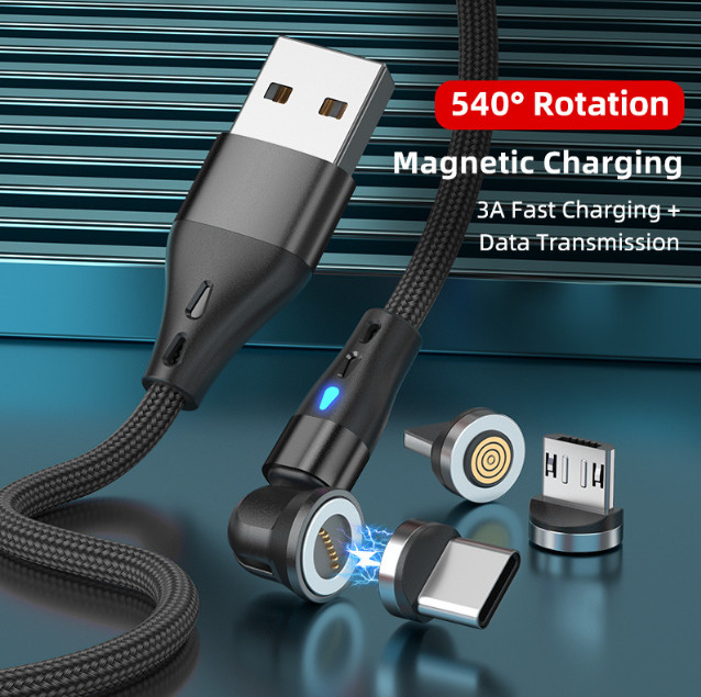 3 Pack Magnetic Micro USB Fast Charging Cable For Android Samsung Charger Cord gallery