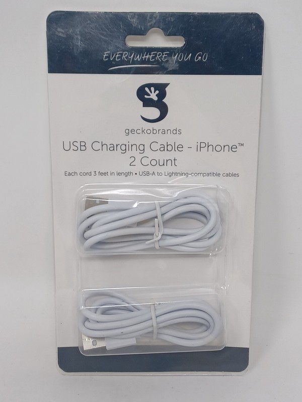USB Charging Cable Cord 2 Count For Iphone USB Geckobrands