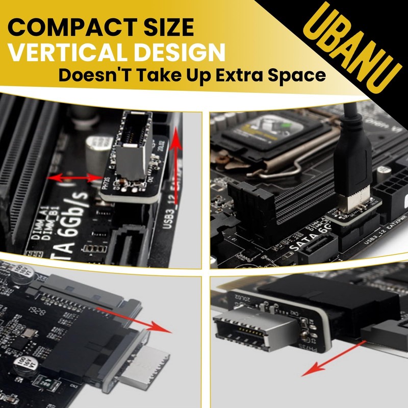 USB 3.2 Gen 1 to USB 3.2 Gen 2 Header Adapter, Internal Vertical USB Front Pa... gallery