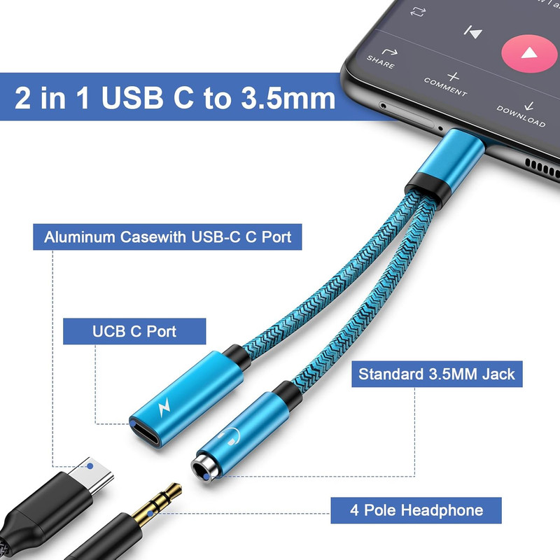 Samsung Galaxy S25 Ultra USB C to 3.5Mm Audio Adapter USB C Headphone Jack Adapt gallery