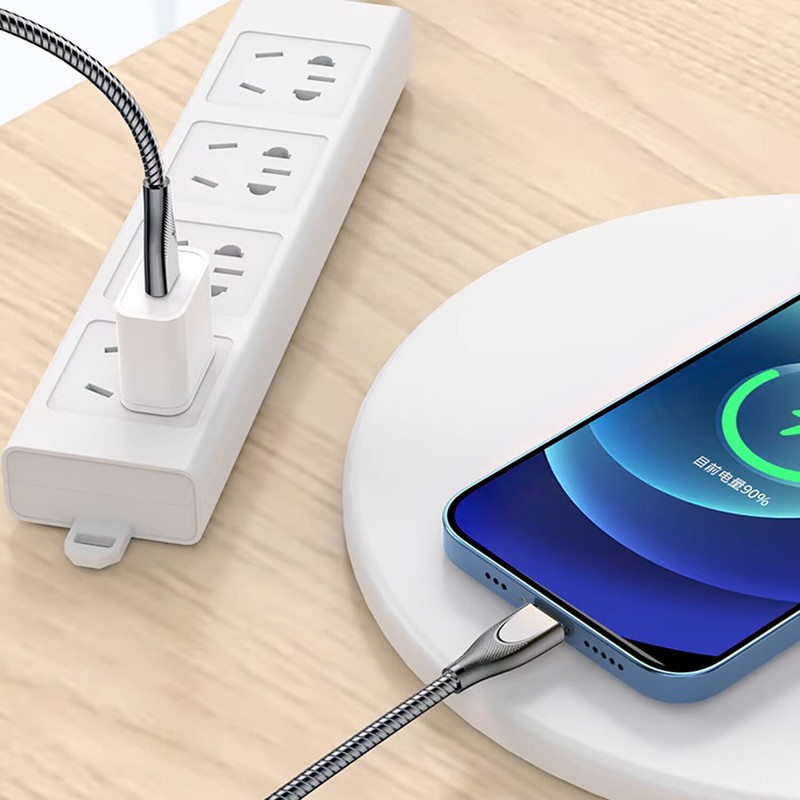 60W USB C to C Fast Charging Cable Metal Armor Braided Cord 3.3FT for Laptop gallery
