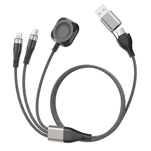 Multi Charging Cable for Apple Watch Charger,3 in 2 USB C Cable 2FT