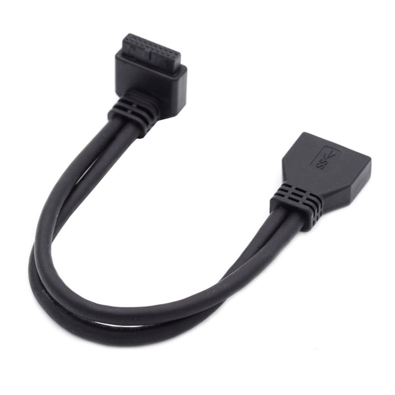 Down Angled 90 Degree USB 3.0 20Pin 19Pin Male To Female Extension 5Gbps