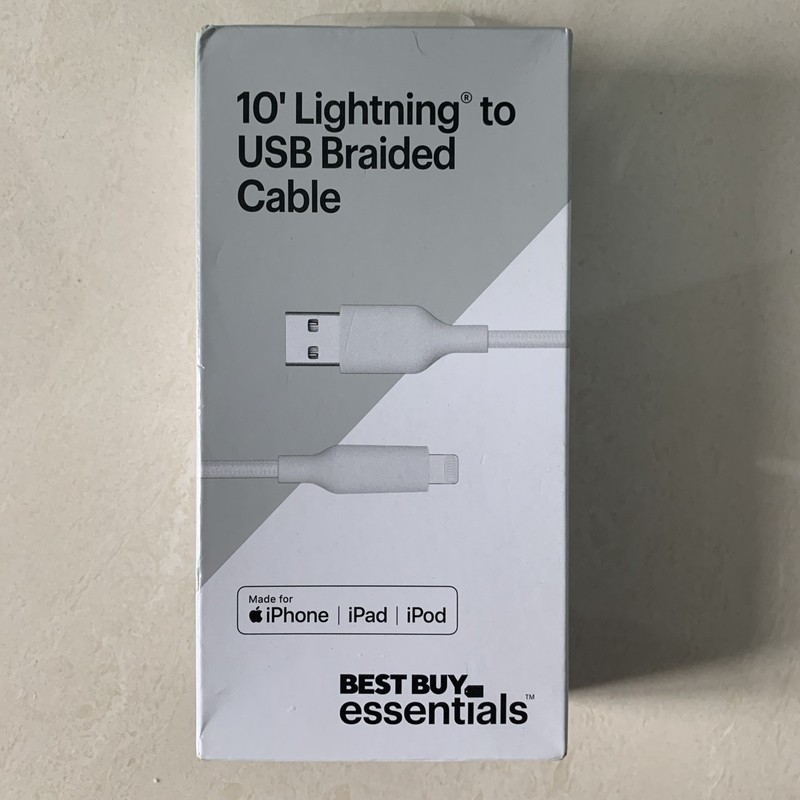 10’ Usb Braided Cable Made For Iphone Ipad IpodBest Buy Essentials