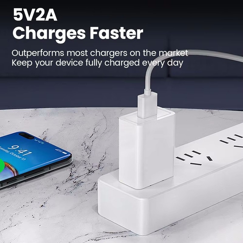 USB Wall Charger 5V 2A Block For iPhone 8 XR 11 12 13 14 Lot Fast Charging Cable gallery