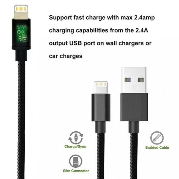 iPHONE iPAD iPOD CERTIFIED MFI USB CABLE 10FT LONG FAST CHARGE POWER CORD WIRE gallery