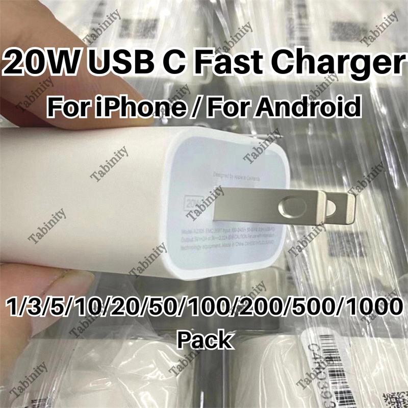 For Android iPhone iPad 20W USB-C Type C Power Adapter Block PD Fast Charger Lot