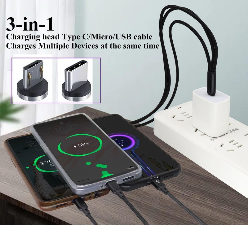 2Pack/4Ft 3 in 1 USB C Splitter Cable USB C 2.0 Male to Dual Type C Male+Micro gallery