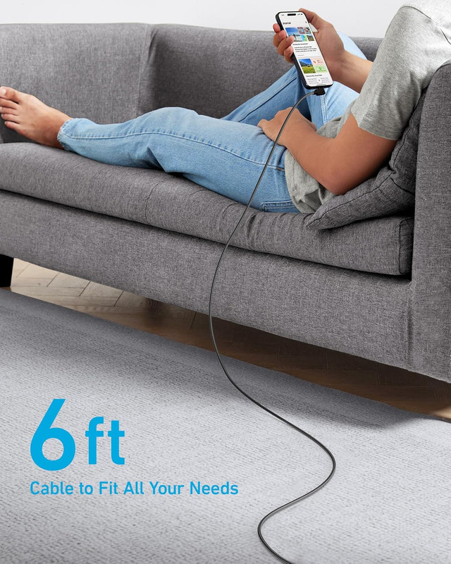 Cable [2 Pack 6FT], Right Angle USB a to USB C Braided Cable, Durable 90 Degree gallery