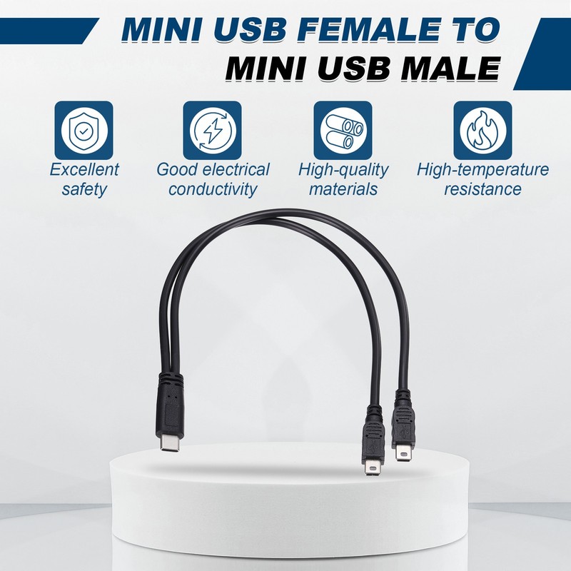 Type C Male to Mini USB Male 2 in 1 Splitter 11.8" gallery
