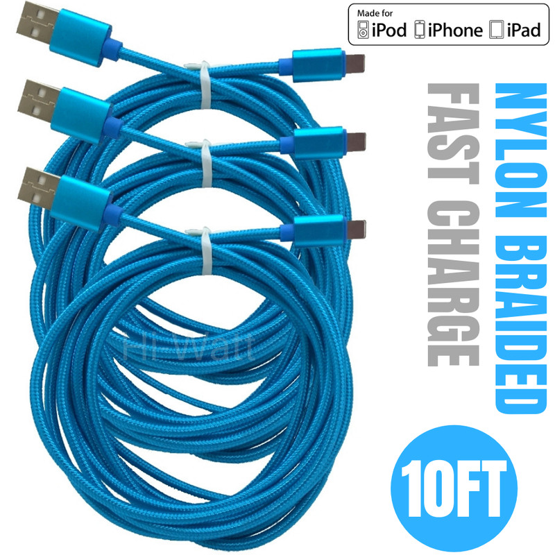 For iPhone 14 13 12 11 XR 8 USB Charger Data Cable 10Ft Heavy Duty Charging Cord