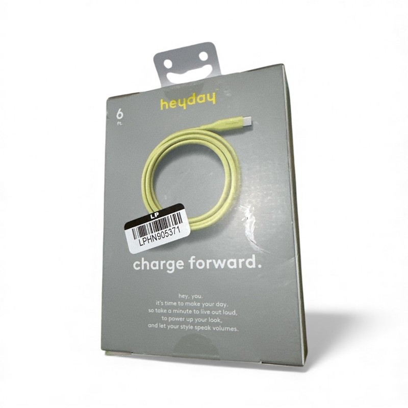 6' A+C Silicone Cable - heyday USB-A to USB-C Cable Pastel Lime Yellow
