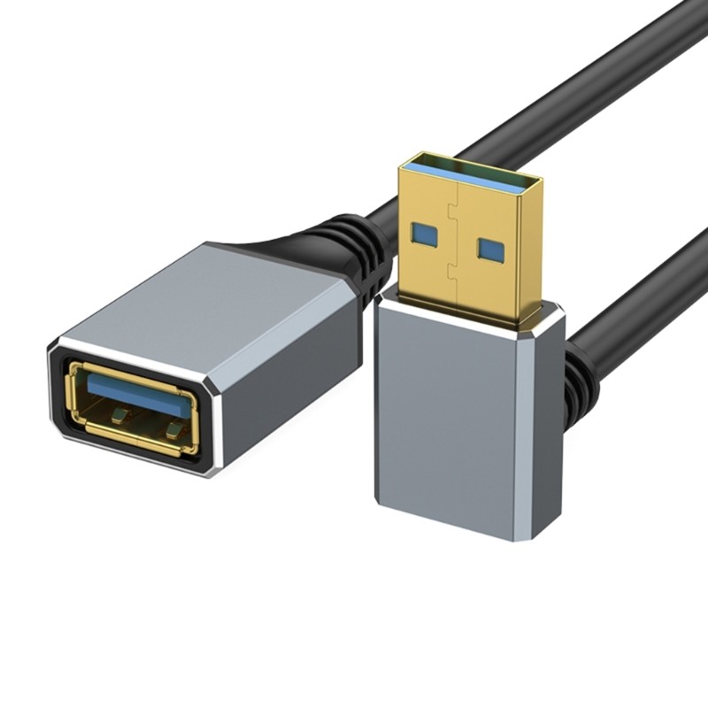 USB 3.0 Male To Female Extension Cable Right Angle 5Gbps Data Transfer For Mouse