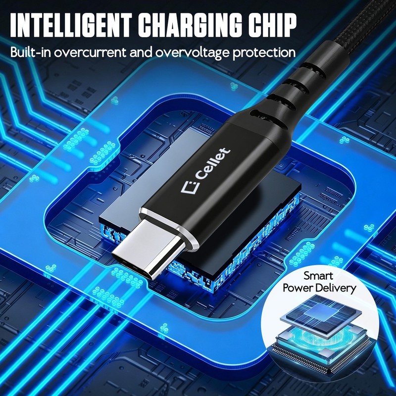 100W USB-C 2-in-1 Fast Charging Cable Dual USB-C Splitter PD 480Mbps gallery