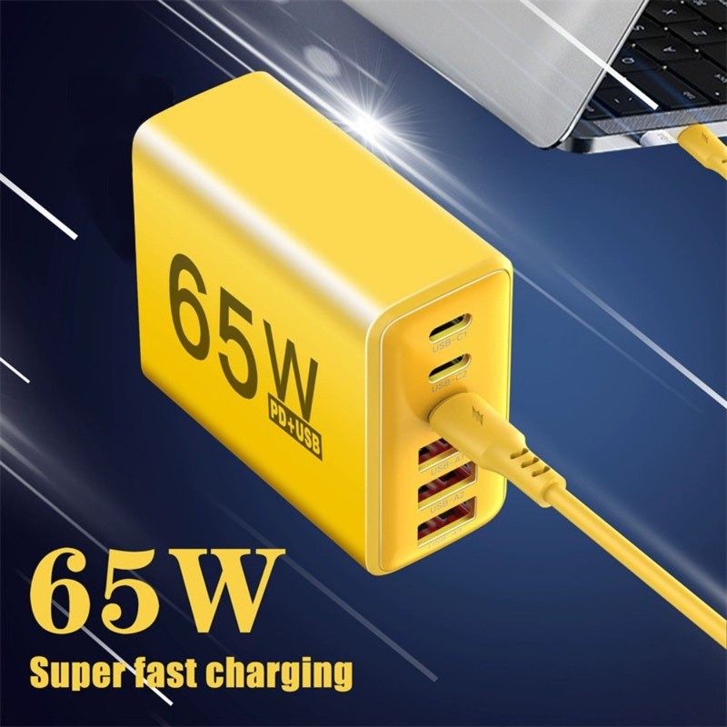 3 USB + 3 Type-C Fast Wall Charger 65W GaN 6 Plug For Samsung Galaxy S22 S21 S23 gallery