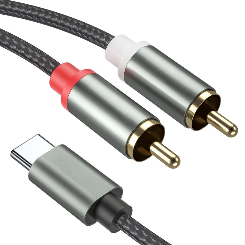 USB C to 2 RCA Audio Cable, RCA Cables Type-C to 2 Male RCA to USB C for i-Pad,