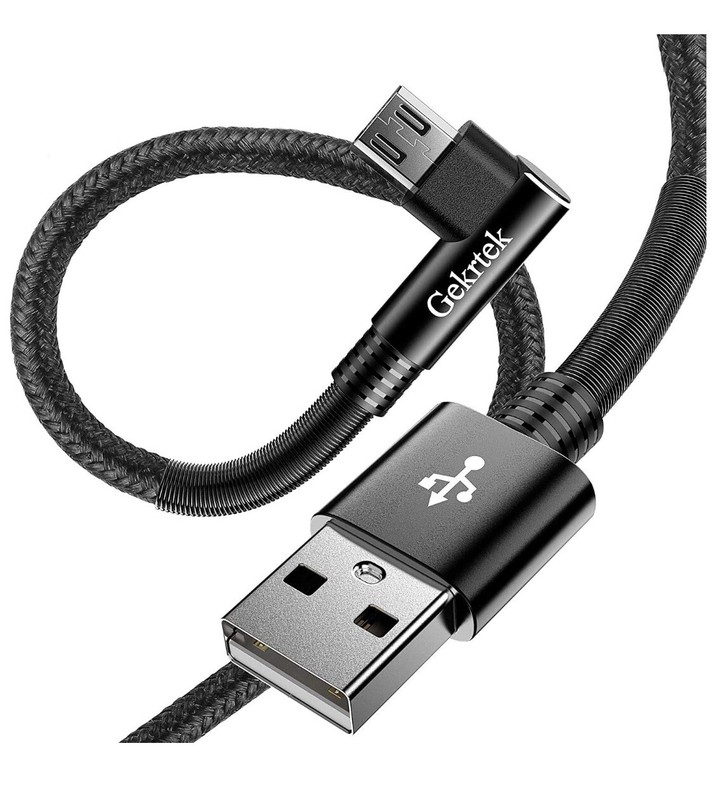 USB Type-C Cable 6.6ft Gekrtek 2A Output USB2.0 CA-001 L-Shape 2Pack