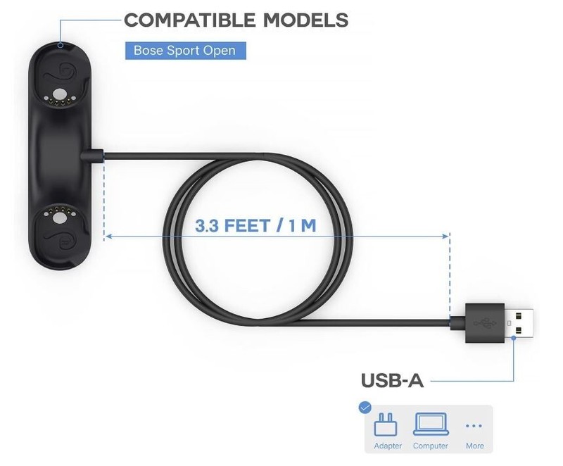 MEJOR Base Carga Magnetica Auriculares Abiertos Para Bose Sport USB Portatil gallery