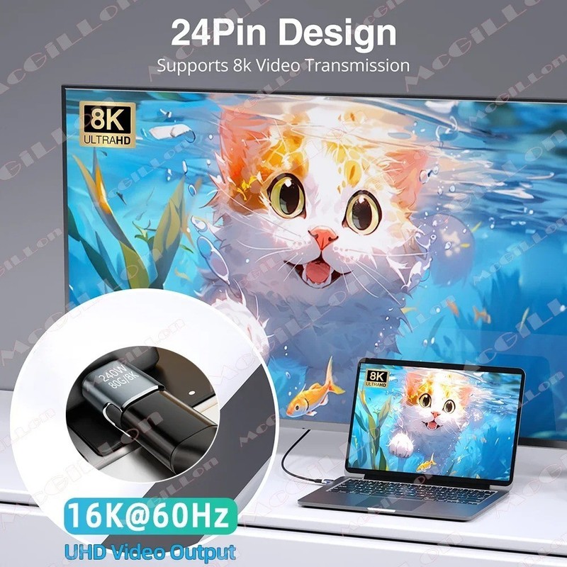 USB4 Magnetic USB C to USB C Adapter 240W 80Gbps Fast Charging 8K 60Hz gallery