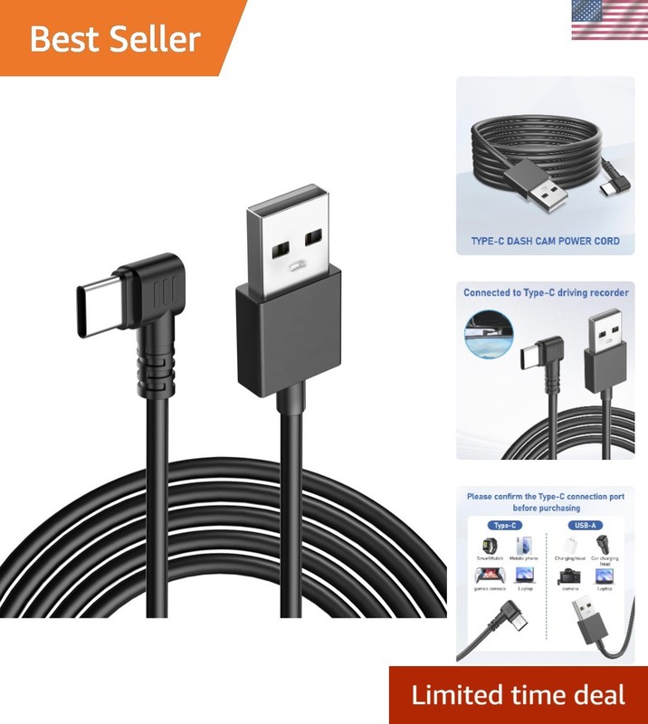 Dash Cam Charging Power Cable, USB-C Car Charging Power Cable, Mini、Type-C Ch…