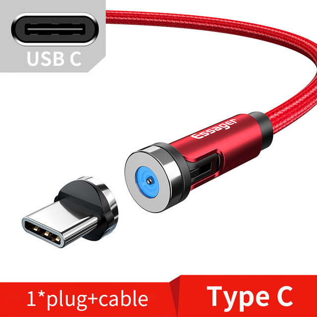 ESSAGER MAGNETIC ROTATING CHARGING CABLE FOR ANDROID IPHONE TYPE-C OR MICRO USB