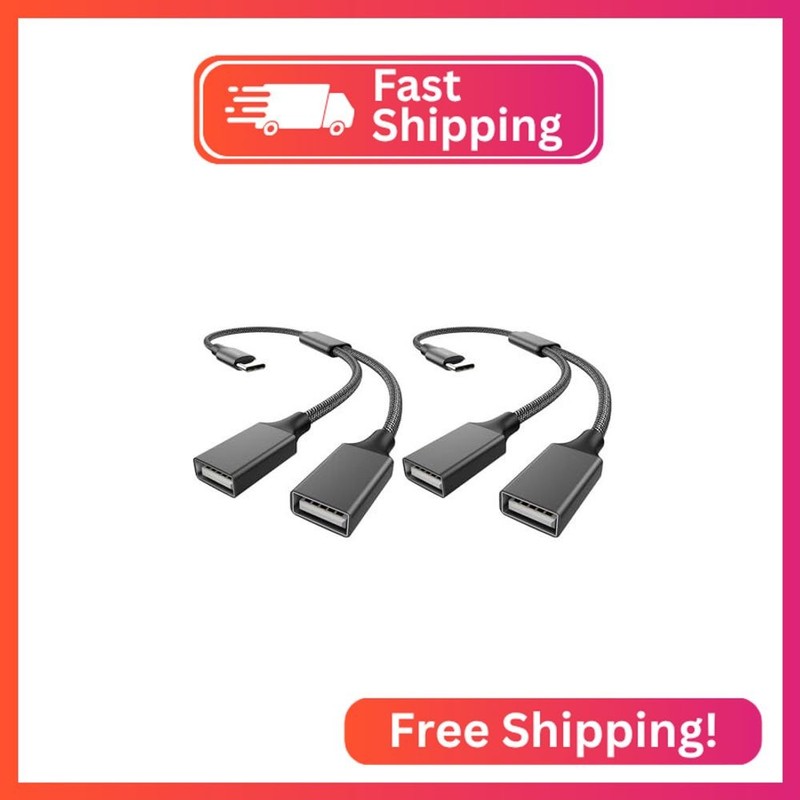 MOGOOD USB C Male to Dual USB Female Cable Type A 2.0 OTG Splitter