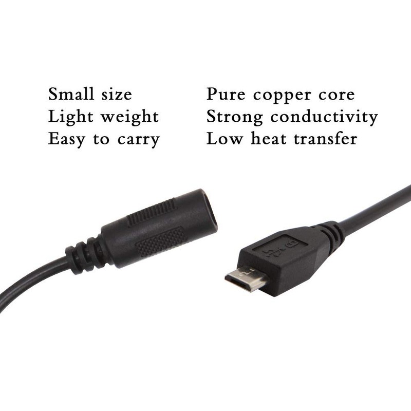 5PCS DC 5.5 x 2.1mm Female to Micro USB Male Connector Adapter 5V Power Cable... gallery