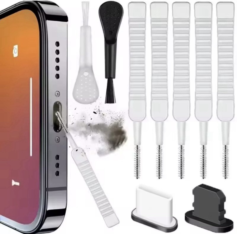Phone Charging Port Cleaning Kit Dust Plug Brush for iPhone Samsung USB-C gallery