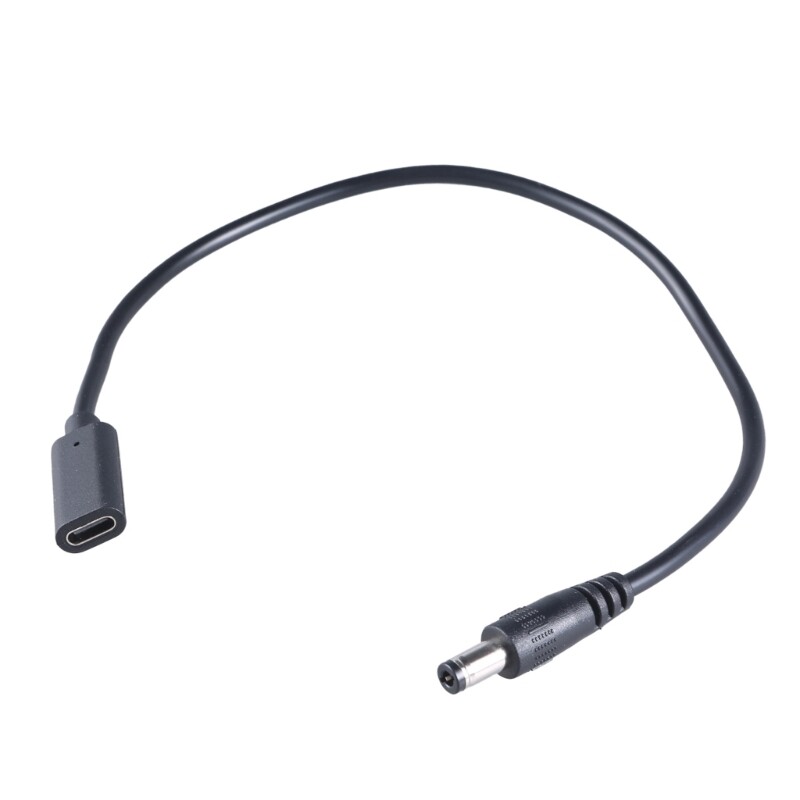 Type C Female to DC5525 Male Extension Cable Power Cord Wire Support 3A Current