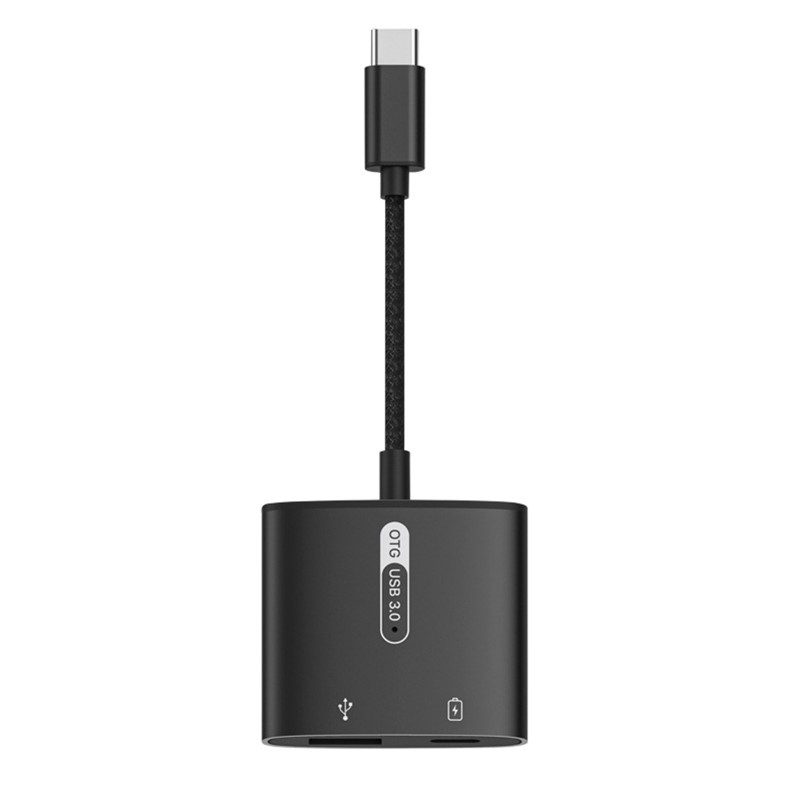 2 In 1 Type C OTG Adapter Type C To USB 3.0 PD 60w Quick Charger Splitter