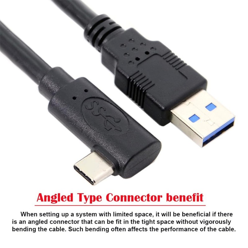1.2M CY Fit for Quest Link VR USB 3.1 Type-C Left Right Angled to USB3.0 gallery
