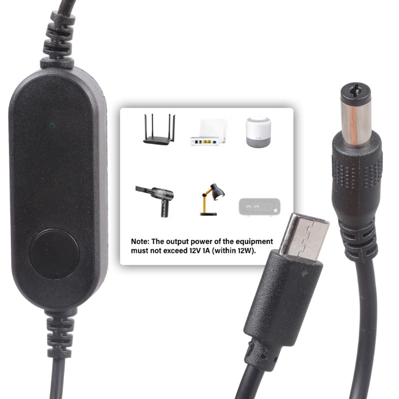 5V to 12V USB C Converters Cable 12W Output 160cm Length For Low Power Devices gallery