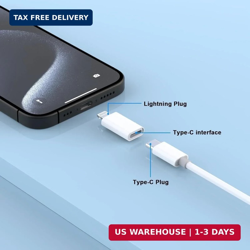 [Apple MFi Certified] 2 Pack Lightning Male to USB C Female Headphones Adapter,L gallery