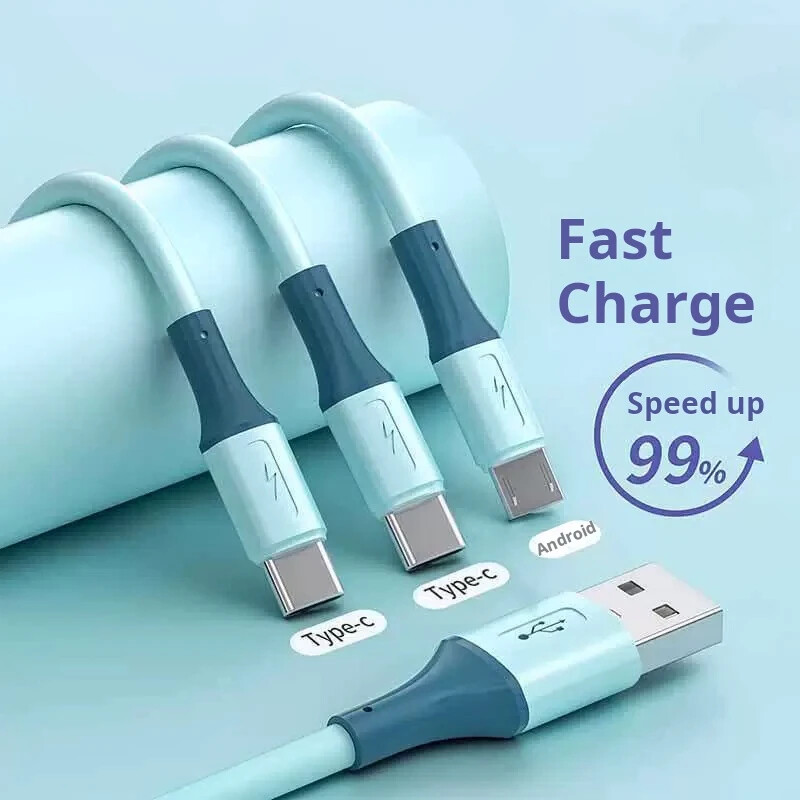 3 in 1 Fast Charging Cable Cell Phone Charger Cord For iPhone Type C Micro USB gallery