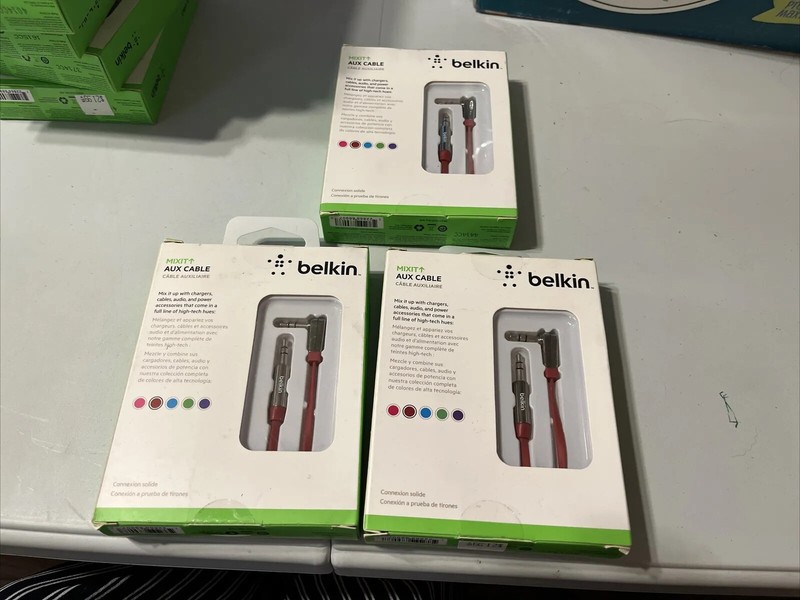 Belkin (3 PK) 3′ Mixit 3.5mm Audio Aux Cable Mobile Devices Red AV10128TT03