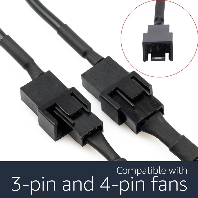 5pcs 5.5x2.1mm DC Plug to 3-Pin / 4-Pin PWM 5V USB Sleeved Fan Power Adapter ... gallery