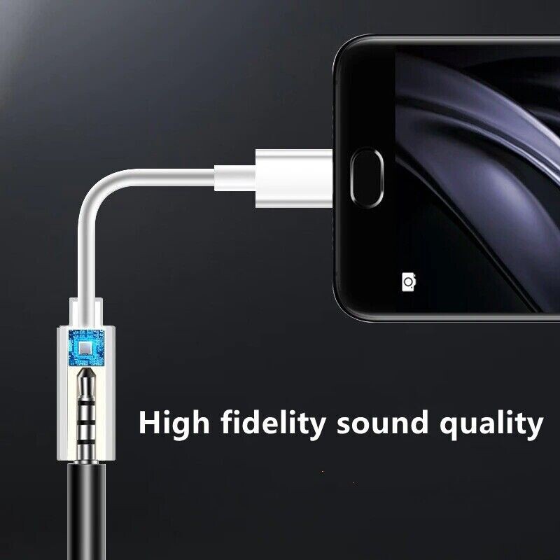USB-C Type-C to 3.5mm Female AUX Headphone Jack Adapter Cords Universal White gallery
