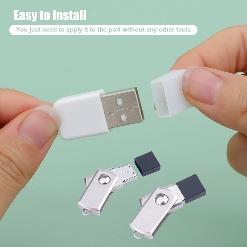 20 Pcs Black Clear Plastic USB A Male Anti-Dust Plug Cover for Personal Computer gallery