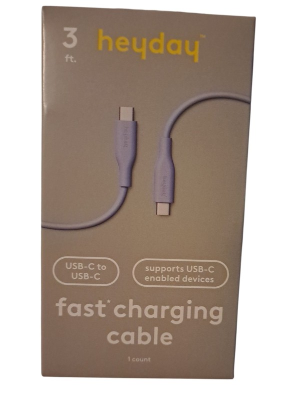 Heyday 3 FT Fast Charging Cable USB-C To USB-C Baby Blue