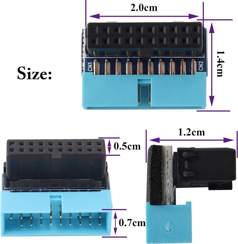 2 Pack down Right Angle USB 3.0 19-Pin Connector 90 Degree 19Pin/20Pin 3.0 USB gallery