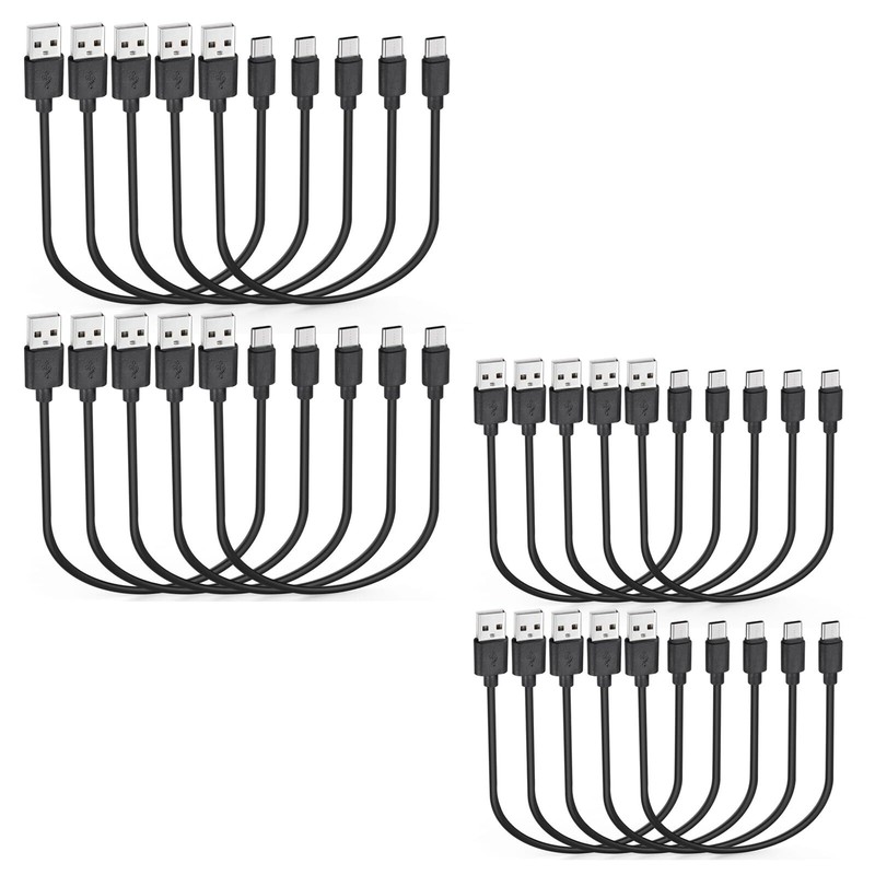 Short 1ft USB C Cable 20-Pack Bulk USB A to Type C Fast Charging Cord Multipa…