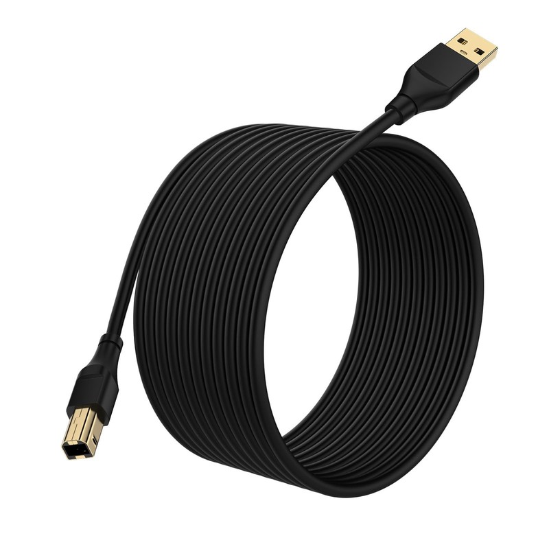 Printer Cable 20 feet,USB Type A Male to B Male Scanner Printer Cord High Spe...