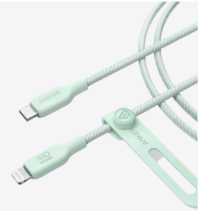Anker 10FT Bio-Nylon USB-C to Lighting Cable Green 10 Feet