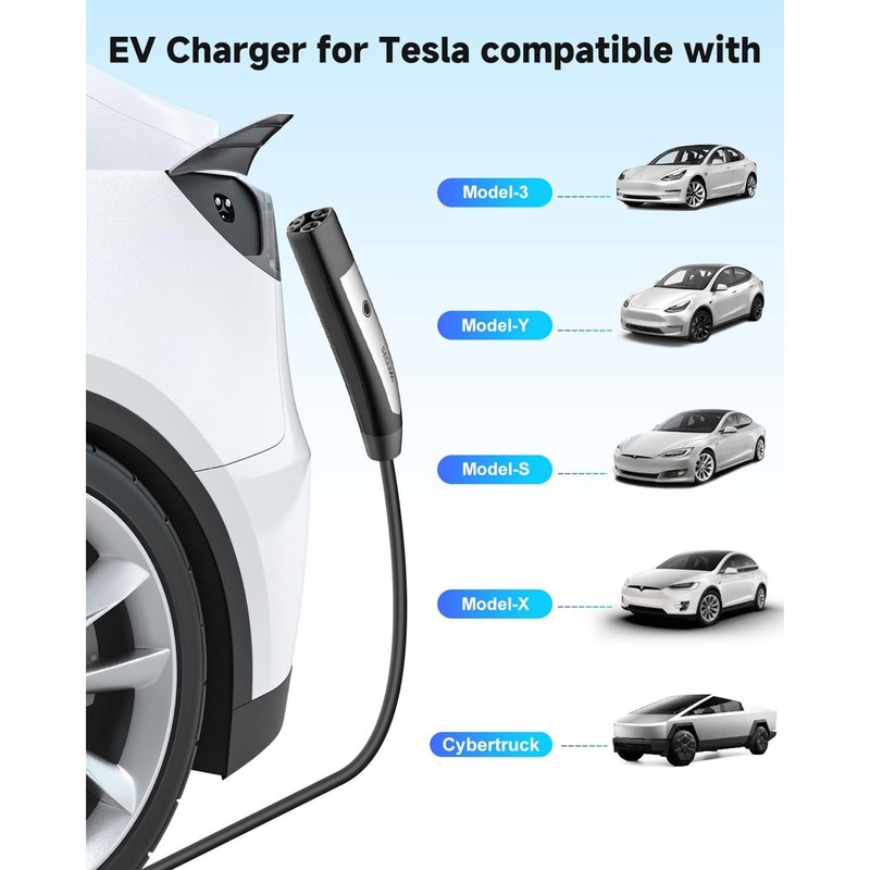 25 Ft Extension Cable 16A 240V Level 1/2 Tesla w/ NACS Plug Fits 3/Y/S/X "READ" gallery