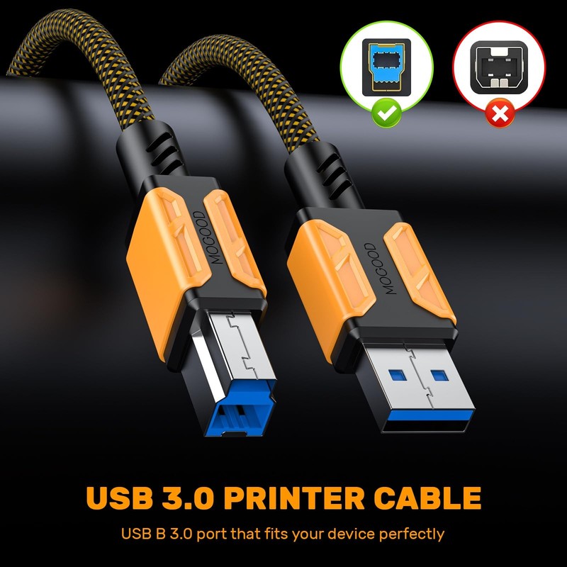6.6ft USB 3.0 to B Printer Cable Superspeed Type A to B for Docking Station gallery